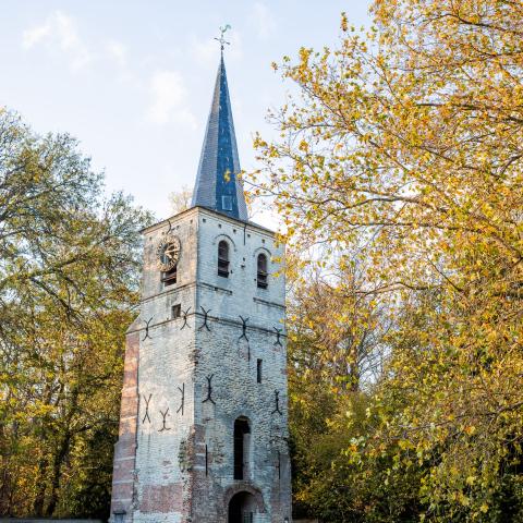 De oude kerktoren van Muizen 